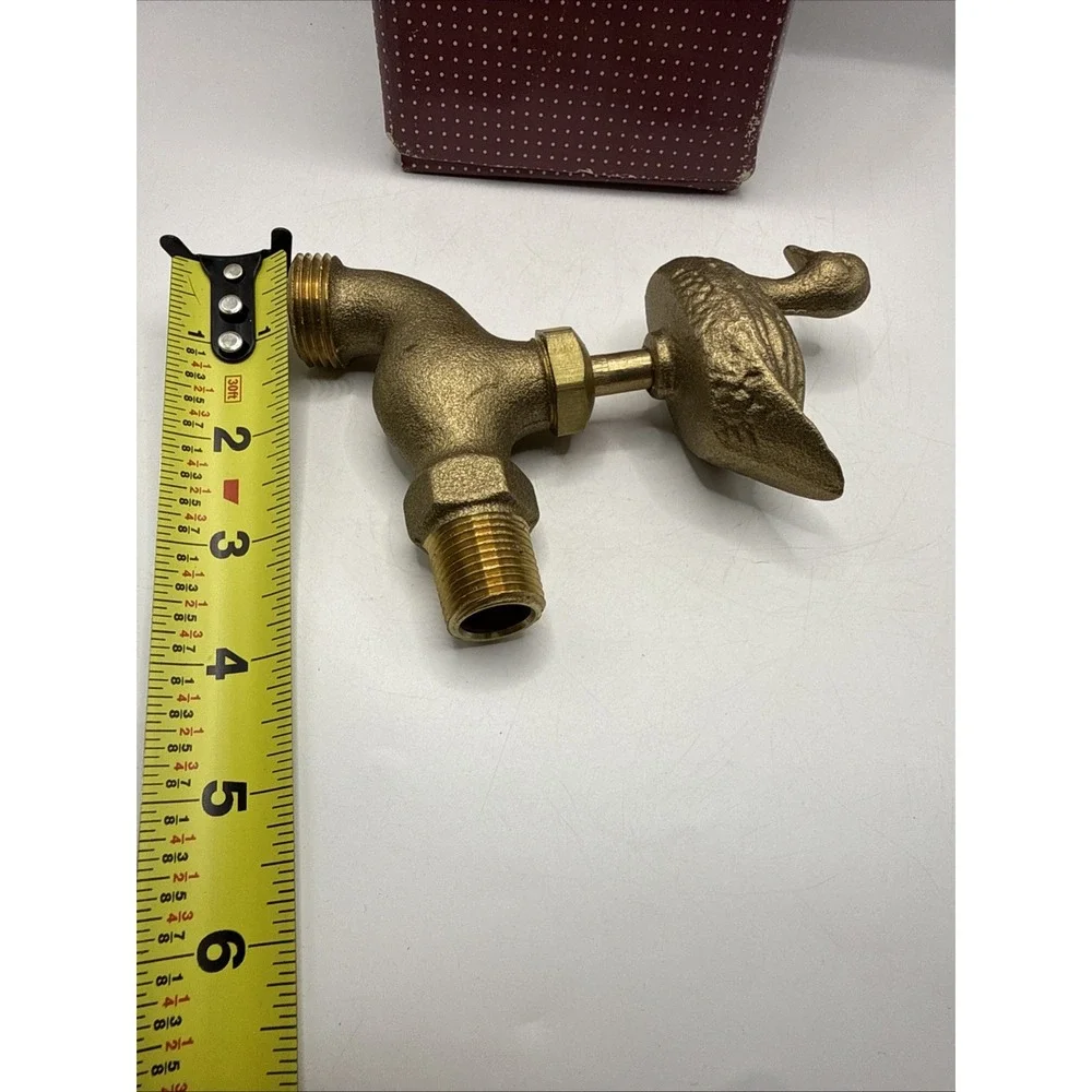 Brass Duck Faucet/Spigot-Outdoor Water Hose Connector Vintage Lillian Vernon NIB